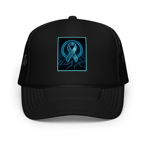 Brain Cancer Neon Ribbon Trucker Hat - JohnVsGBMBlack