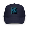 Brain Cancer Neon Ribbon Trucker Hat - JohnVsGBMNavy