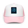 Brain Cancer Neon Ribbon Trucker Hat - JohnVsGBMLight Pink / White / Light Pink