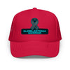 Brain Cancer Neon Ribbon Warrior Trucker Hat - JohnVsGBMRed