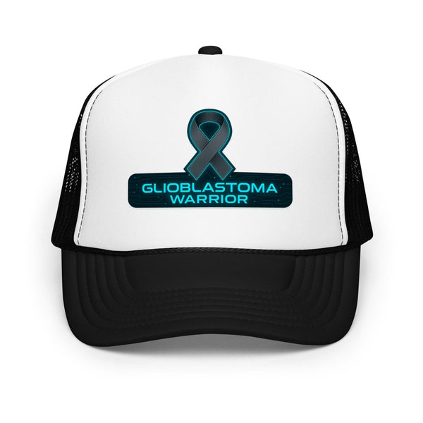 Brain Cancer Neon Ribbon Warrior Trucker Hat - JohnVsGBMBlack / White / Black
