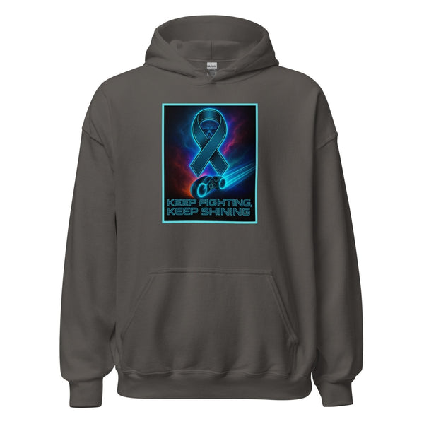 Brain Cancer Neon Skull Hoodie - JohnVsGBMCharcoalS