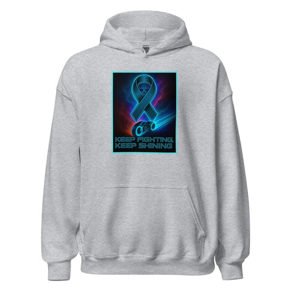 Brain Cancer Neon Skull Hoodie - JohnVsGBMSport GreyS