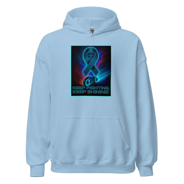 Brain Cancer Neon Skull Hoodie - JohnVsGBMLight BlueS