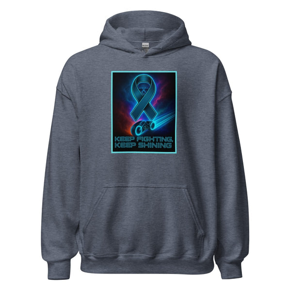 Brain Cancer Neon Skull Hoodie - JohnVsGBMHeather Sport Dark NavyS