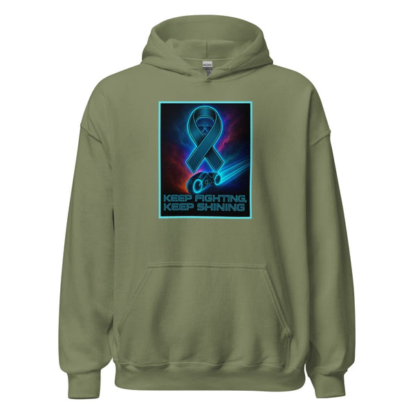 Brain Cancer Neon Skull Hoodie - JohnVsGBMMilitary GreenS