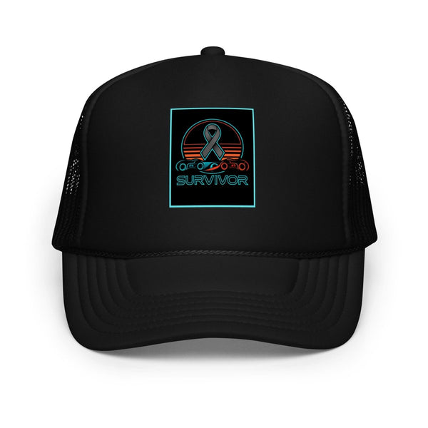 Brain Cancer Neon Survivor Trucker Hat - JohnVsGBMBlack