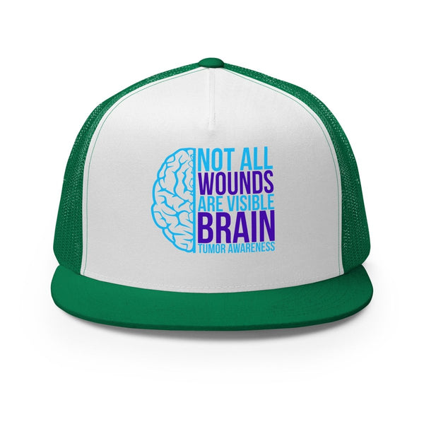 Brain Cancer Neon Trucker Cap - JohnVsGBMKelly/ White/ Kelly
