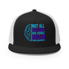 Brain Cancer Neon Trucker Cap - JohnVsGBMBlack/ White