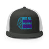 Brain Cancer Neon Trucker Cap - JohnVsGBMCharcoal/ White