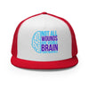 Brain Cancer Neon Trucker Cap - JohnVsGBMRed/ White/ Red
