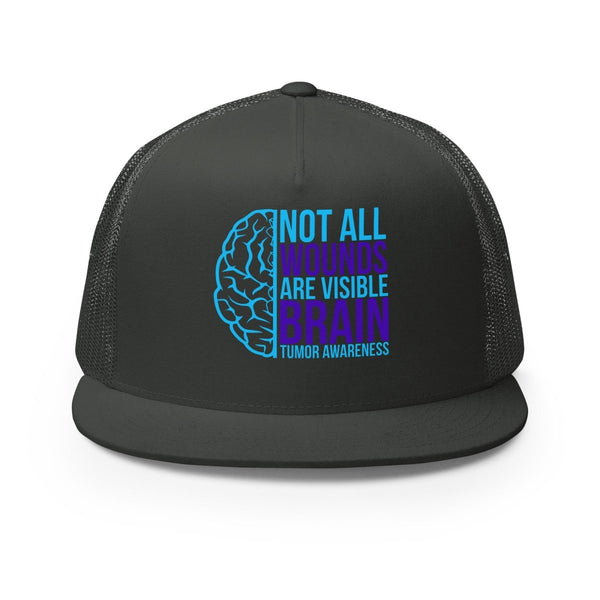 Brain Cancer Neon Trucker Cap - JohnVsGBMCharcoal