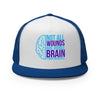 Brain Cancer Neon Trucker Cap - JohnVsGBMRoyal/ White/ Royal