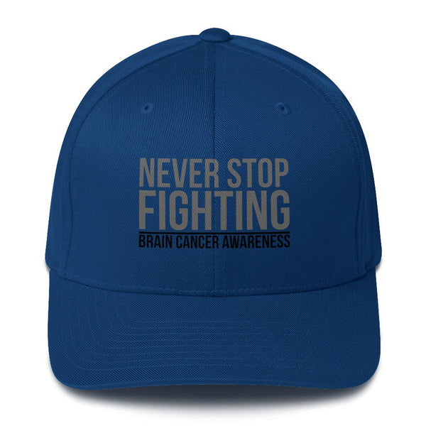 Brain Cancer Never Stop Fitted Cap - JohnVsGBMRoyal BlueS/M