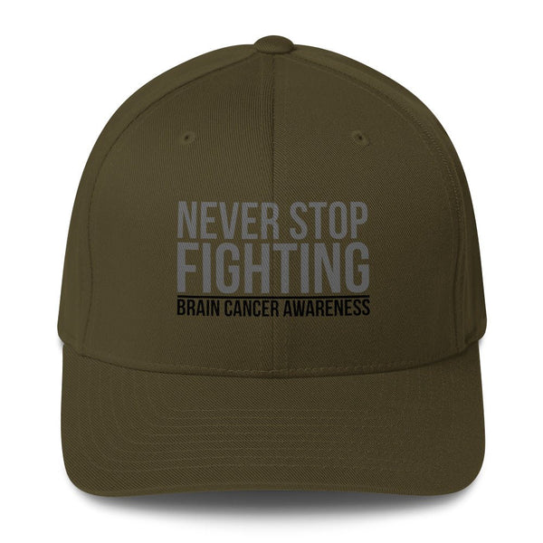 Brain Cancer Never Stop Fitted Cap - JohnVsGBMOliveS/M
