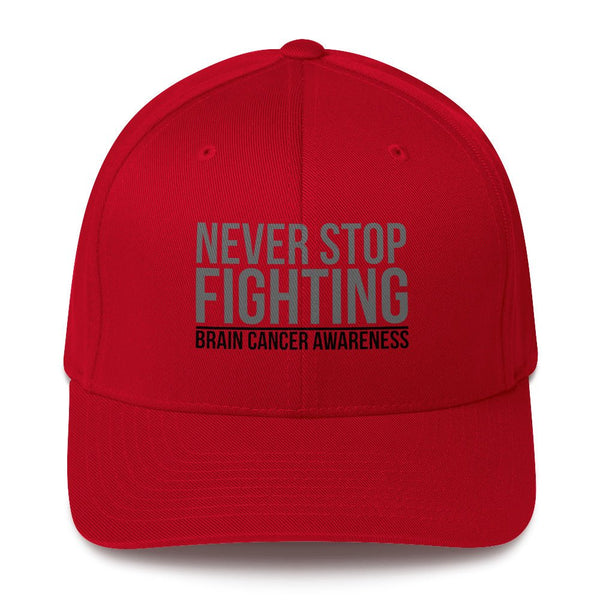 Brain Cancer Never Stop Fitted Cap - JohnVsGBMRedS/M
