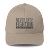 Brain Cancer Never Stop Fitted Cap - JohnVsGBMKhakiS/M