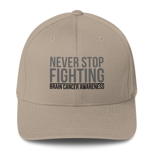 Brain Cancer Never Stop Fitted Cap - JohnVsGBMKhakiS/M