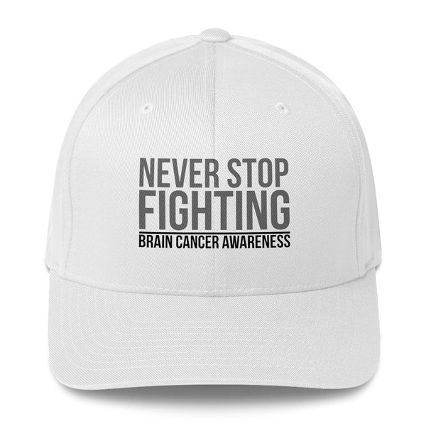 Brain Cancer Never Stop Fitted Cap - JohnVsGBMKhakiS/M