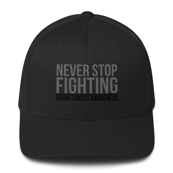 Brain Cancer Never Stop Fitted Cap - JohnVsGBMBlackS/M
