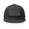 Brain Cancer Never Stop Trucker Cap - JohnVsGBMCharcoal