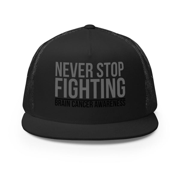 Brain Cancer Never Stop Trucker Cap - JohnVsGBMBlack