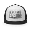 Brain Cancer Never Stop Trucker Cap - JohnVsGBMBlack/ White/ Black