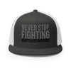Brain Cancer Never Stop Trucker Cap - JohnVsGBMCharcoal/ White
