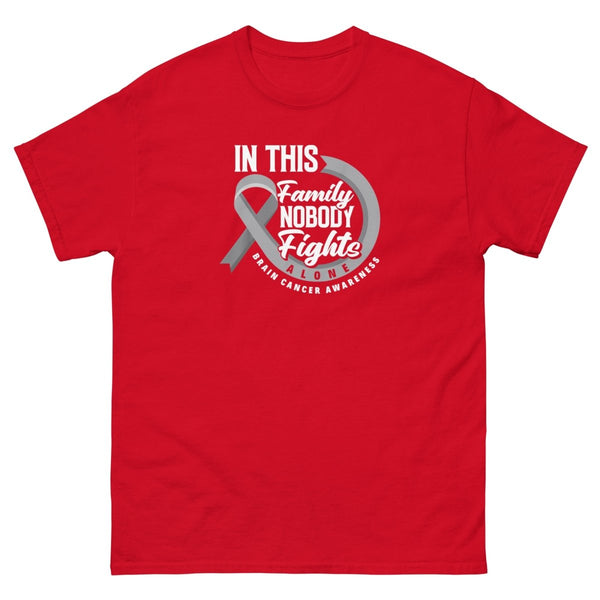 Brain Cancer Nobody Fights Tee - JohnVsGBMRedS