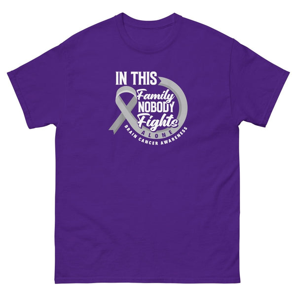 Brain Cancer Nobody Fights Tee - JohnVsGBMPurpleS
