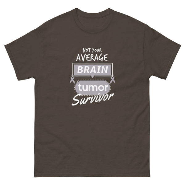 Brain Cancer Not Average Tee - JohnVsGBMDark ChocolateS