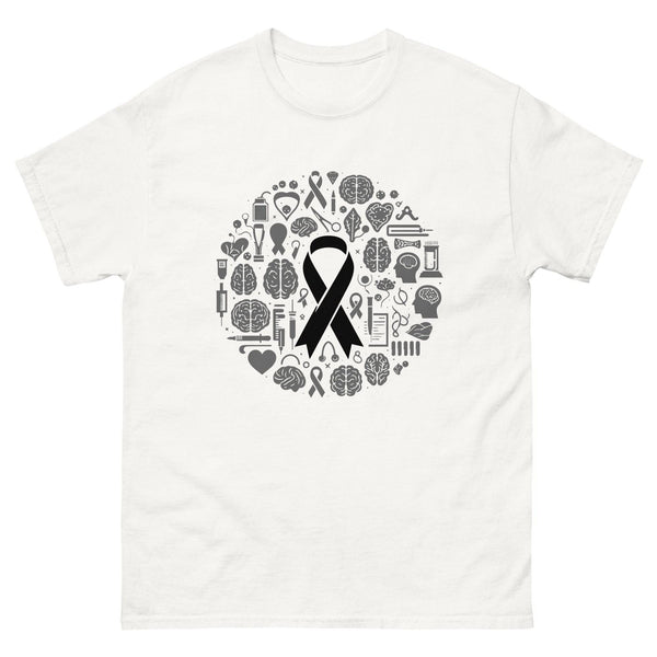 Brain Cancer Ribbon and Brain Tee - JohnVsGBMWhiteS