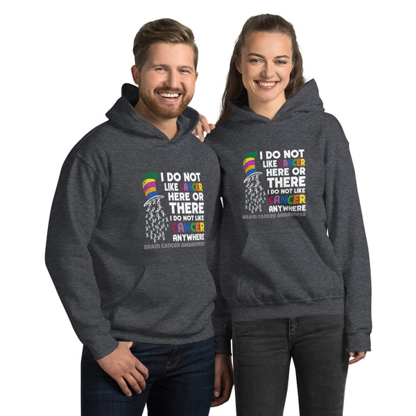 Brain Cancer Striped Hat Cat Hoodie - JohnVsGBMDark HeatherS