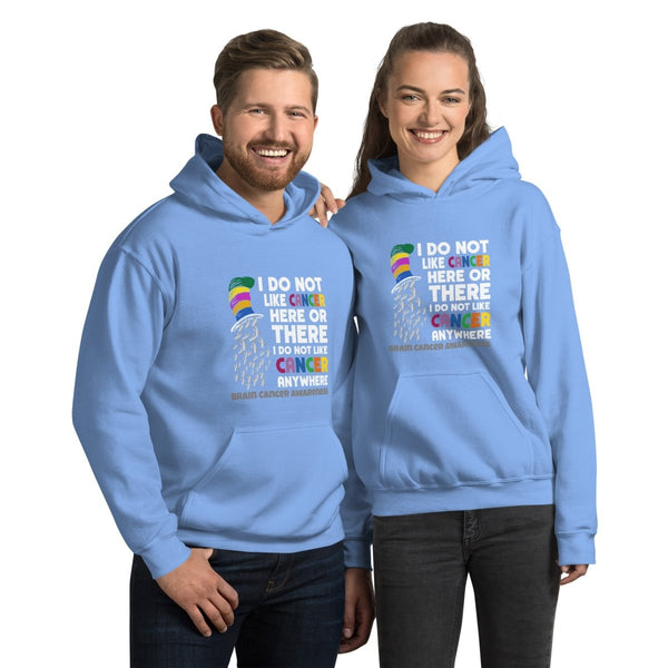 Brain Cancer Striped Hat Cat Hoodie - JohnVsGBMCarolina BlueS