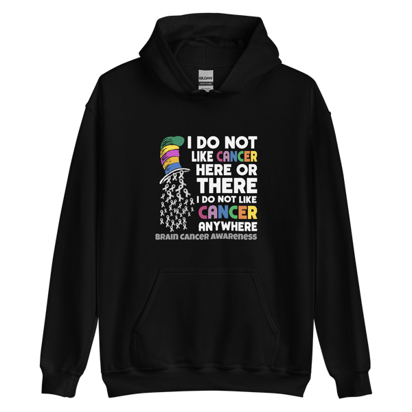 Brain Cancer Striped Hat Cat Hoodie - JohnVsGBMBlackS