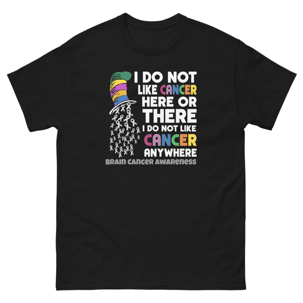 Brain Cancer Striped Hat Cat Tee - JohnVsGBMMaroonS