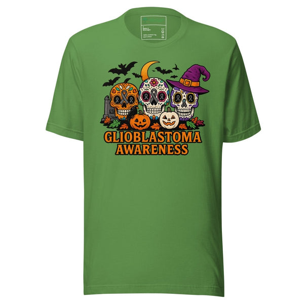 Brain Cancer Sugar Skull Tee - JohnVsGBMLeafS