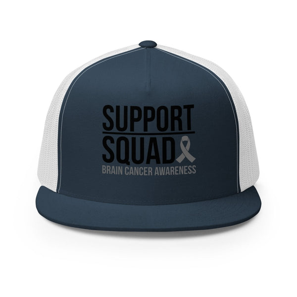 Brain Cancer Support Trucker Cap - JohnVsGBMNavy/ White