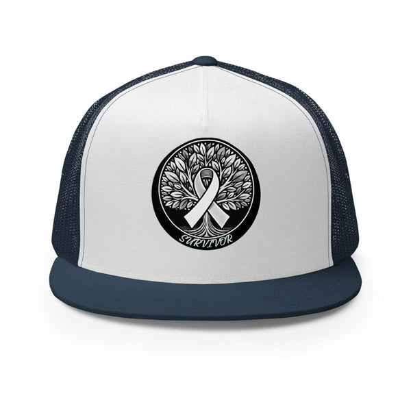 Brain Cancer Survivor Trucker Cap - JohnVsGBMNavy/ White/ Navy