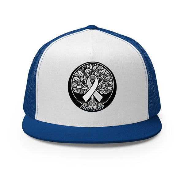 Brain Cancer Survivor Trucker Cap - JohnVsGBMRoyal/ White/ Royal