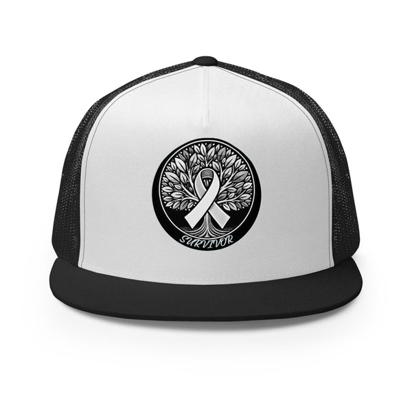 Brain Cancer Survivor Trucker Cap - JohnVsGBMBlack/ White/ Black