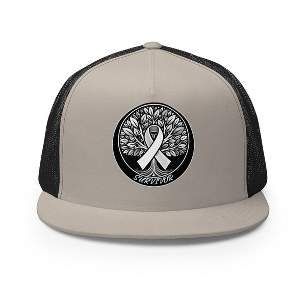 Brain Cancer Survivor Trucker Cap - JohnVsGBMSilver/ Black