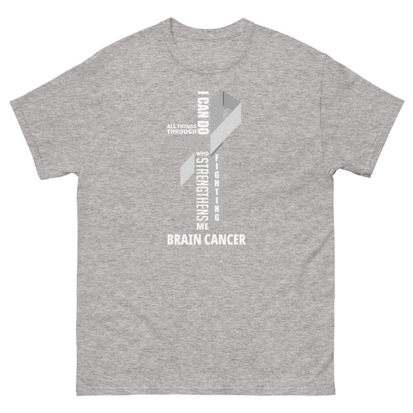 Brain Cancer Through Christ Tee - JohnVsGBMSport GreyS