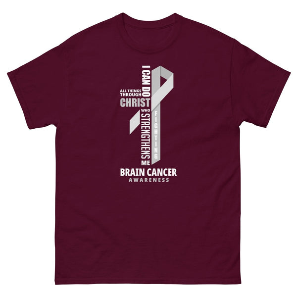 Brain Cancer Through Christ Tee - JohnVsGBMMaroonS