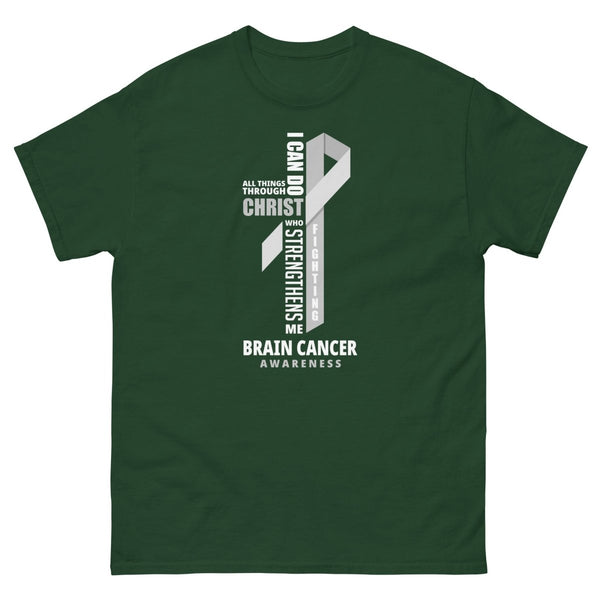 Brain Cancer Through Christ Tee - JohnVsGBMForest GreenS