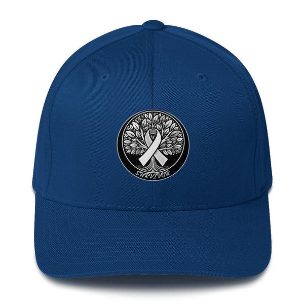 Brain Cancer Tree Fitted Cap - JohnVsGBMRoyal BlueS/M