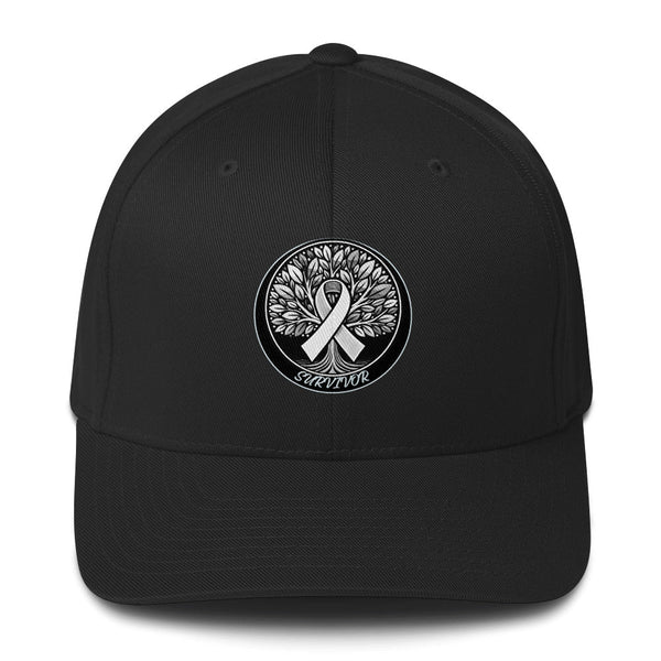 Brain Cancer Tree Fitted Cap - JohnVsGBMDark NavyS/M