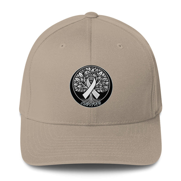 Brain Cancer Tree Fitted Cap - JohnVsGBMKhakiS/M