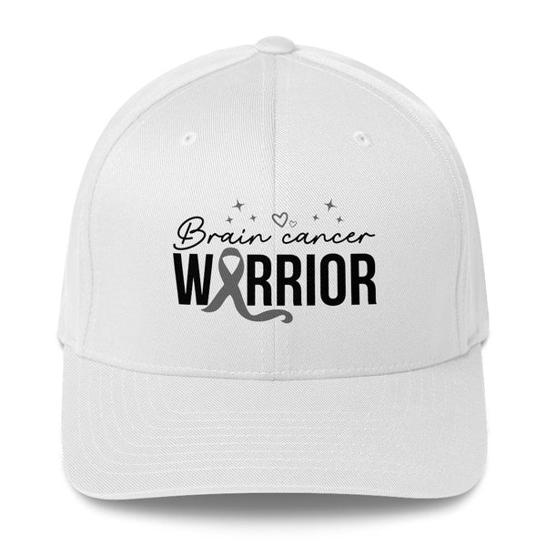 Brain Cancer Warrior Fitted Cap - JohnVsGBMWhiteS/M