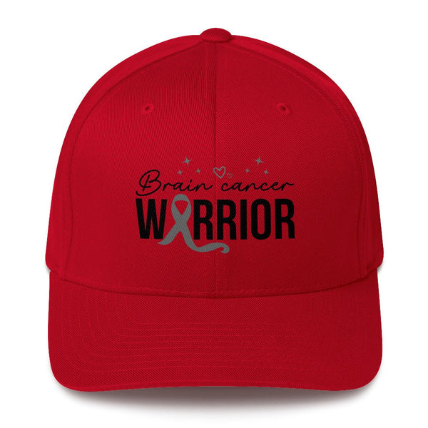 Brain Cancer Warrior Fitted Cap - JohnVsGBMRedS/M